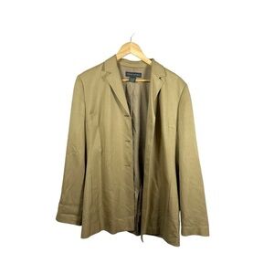 VINTAGE Banana Republic 100% Silk Button Blazer in Beige Size 14